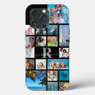 モノグラムスクリプト名17フォトコラージュカスタムカラー iPhone 13 PROケース