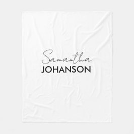 モノグラムスクリプト名 |ミニマモダンリスト フリースブランケット