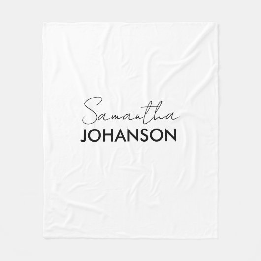 モノグラムスクリプト名 |ミニマモダンリスト フリースブランケット (正面)