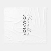 モノグラムスクリプト名 |ミニマモダンリスト フリースブランケット (正面(横))