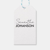 モノグラムスクリプト名 | 現代的でミニマルなフェミニン ギフトタグ (正面)