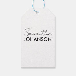 モノグラムスクリプト名 | 現代的でミニマルなフェミニン ギフトタグ