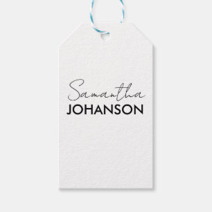 モノグラムスクリプト名   現代的でミニマルなフェミニン ギフトタグ