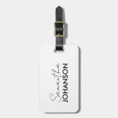 モノグラムスクリプト名 | 現代的でミニマルなフェミニン ラゲッジタグ (正面縦)