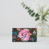 モノグラムスクリプト | 花カラフル類 名刺 (スタンド正面)