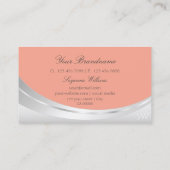 モノグラムスタイリッシュとダイヤモンドを持つコーラルシルバー 名刺 (裏面)