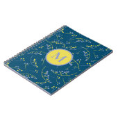 モノグラムスタイリッシュイエロー薄紫ベリーパターン ノートブック (左側)