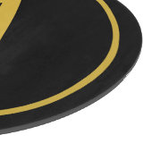 モノグラムスタイリッシュイニシャルレター金ゴールドカラーブラック カッティングボード (角)