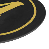 モノグラムスタイリッシュイニシャルレター金ゴールドカラーブラック カッティングボード (角)