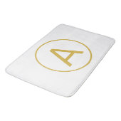 モノグラムスタイリッシュイニシャル文字金ゴールドカラーホワイト バスマット (アングル)