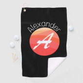 モノグラムスタイリッシュオレンジレターブラックゴルフタオル ゴルフタオル (インサイチュ)