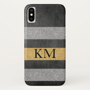 モノグラムスタイリッシュグリッター iPhone X ケース