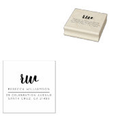 モノグラムスタイリッシュスクリプト名差出人住所 ラバースタンプ (押印)