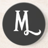 モノグラムスタイリッシュスクリプト砂岩コースター コースター (正面)