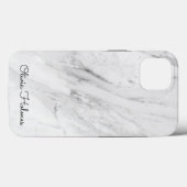 モノグラムスタイリッシュスクリプト |白大理石 Case-Mate iPhoneケース (裏面 (横))