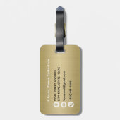 モノグラムスタイリッシュスクリプフェイクト金ゴールド鋼 ラゲッジタグ (裏面縦)