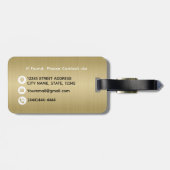 モノグラムスタイリッシュスクリプフェイクト金ゴールド鋼 ラゲッジタグ (裏面横)