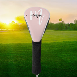 モノグラムスタイリッシュスモダンクリプトピンク ゴルフヘッドカバー