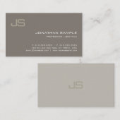 モノグラムスタイリッシュデザインモダンプロフェッショナルプレーン 名刺 (正面/裏面)