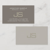モノグラムスタイリッシュデザインモダンプロフェッショナルプレーン 名刺 (正面/裏面)