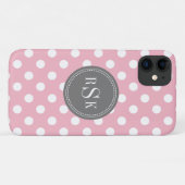 モノグラムスタイリッシュトリオピンク水玉模様 Case-Mate iPhoneケース (裏面(横))