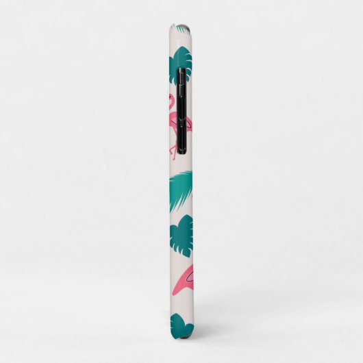 モノグラムスタイリッシュトロピカル葉ホットピンクフラミンゴ Case-Mate iPhoneケース (裏面/左)