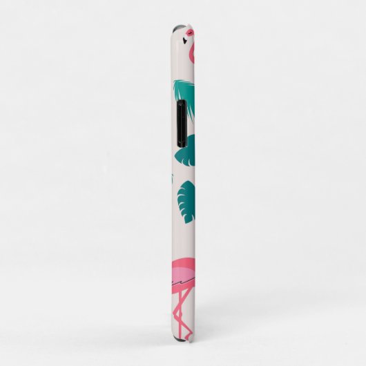 モノグラムスタイリッシュトロピカル葉ホットピンクフラミンゴ Case-Mate iPhoneケース (裏面/右)