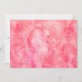 モノグラムスタイリッシュバルミツワーコーラルピンク金ゴールド 招待状 (裏面)