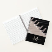 モノグラムスタイリッシュピアノ先生白黒 ノートブック (内部)