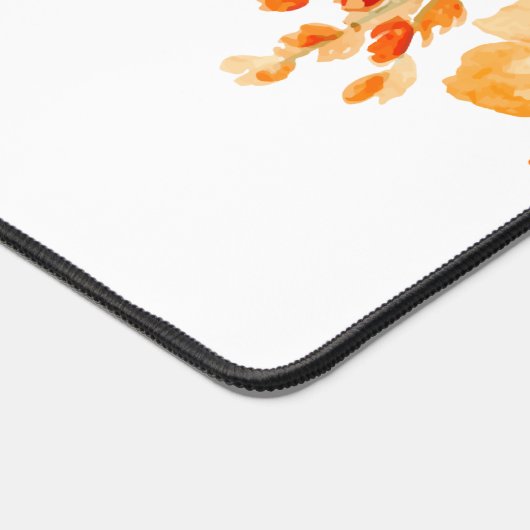 モノグラムスタイリッシュピンクウォーター色フローラ デスクマット (コーナー)