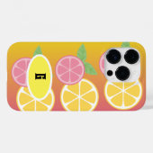 モノグラムスタイリッシュピンク&イエロー Case-Mate iPhoneケース (裏面 (横))