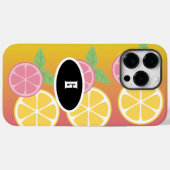 モノグラムスタイリッシュピンク&イエロー Case-Mate iPhoneケース (裏面 (横))