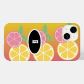 モノグラムスタイリッシュピンク&イエロー Case-Mate iPhoneケース (裏面 (横))