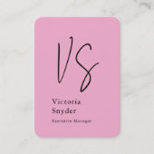 モノグラムスタイリッシュプロフェッショナルライトピンク 名刺 (正面)