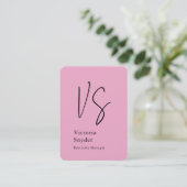 モノグラムスタイリッシュプロフェッショナルライトピンク 名刺 (スタンド正面)