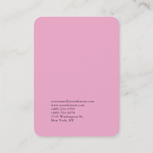 モノグラムスタイリッシュプロフェッショナルライトピンク 名刺 (裏面)