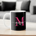 モノグラムスタイリッシュホッモダントピンクブラック コーヒーマグカップ<br><div class="desc">私たちのモノグラムスタイリッシュホットピモダンックコーヒーマグとスタイルで飲む！ホットピ鮮やかンクデザインを搭載しパーソナライズされた、シックでのtouchのために、お客様のモノグラムお洒落をモダンフォントに入れてカスタムいるマグカップ。朝のコーヒーや紅茶に最適で、ファッショナブルな美意識と日常の機能性を兼ね備えている。セラミック高品質製で、電子レンジと食洗機の両方が安全。このポップ・アートのトレンディー、コーヒーマグと同じ実用的なパーソナライズされたあなたのキッチンやオフィスに色の追加スタイリッシュ。</div>