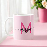 モノグラムスタイリッシュホッモダントピンク コーヒーマグカップ<br><div class="desc">私たちのモノグラムスタイリッシュホットピモダンックコーヒーマグとスタイルで飲む！ホットピ鮮やかンクデザインを搭載しパーソナライズされた、シックでのtouchのために、お客様のモノグラムお洒落をモダンフォントに入れてカスタムいるマグカップ。朝のコーヒーや紅茶に最適で、ファッショナブルな美意識と日常の機能性を兼ね備えている。セラミック高品質製で、電子レンジと食洗機の両方が安全。このポップ・アートのトレンディー、コーヒーマグと同じ実用的なパーソナライズされたあなたのキッチンやオフィスに色の追加スタイリッシュ。</div>