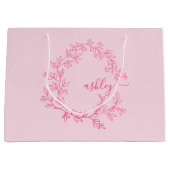 モノグラムスタイリッシュホッモダントピンク ラージペーパーバッグ (正面)