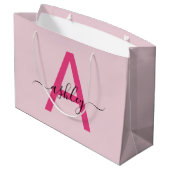 モノグラムスタイリッシュホッモダントピンク ラージペーパーバッグ (裏面アングル)