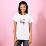モノグラムスタイリッシュホッモダントピンク Tシャツ<br><div class="desc">私たちのモノグラムのホットピンクスタイリッシュのTシャモダンツであなたのワードローブを上昇!ホットピはっきりしたンクの色合いを特徴としパーソナライズされたて、シックでお洒落フォントのシックな見た目にあなたのモノグラムとモダンしてカスタムいる。柔らかい生地で高品質作られ、終日心地よいと耐久性を提供。このトレンディーカジュアルTシャツはアウトリングやレイヤーに最適で、スタイルと汎用性を兼ね備え、ワードローブの中でも際立ったアイテムとなっている。このファッシポップ・アートのャルなティーで、あなたの日常の服装に色とパーソナライズの追加。</div>