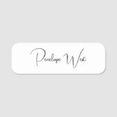 モノグラムスタイリッシュミニマモダンリストのホワイトスクリプト 名札 (正面)