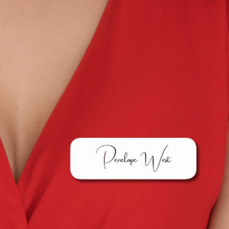 モノグラムスタイリッシュミニマモダンリストのホワイトスクリプト 名札