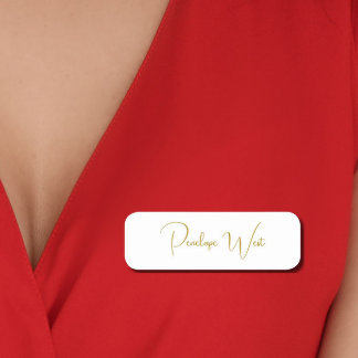 モノグラムスタイリッシュミニマモダンリストのホワイトスクリプト 名札