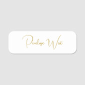 モノグラムスタイリッシュミニマモダンリストのホワイトスクリプト 名札 (正面)