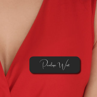 モノグラムスタイリッシュミニマルモダンリストブラックスクリプト 名札