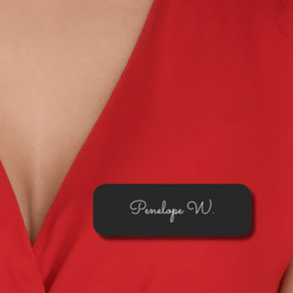 モノグラムスタイリッシュミニマルモダンリストブラックスクリプト 名札