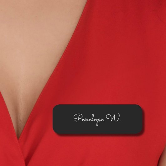 モノグラムスタイリッシュミニマルモダンリストブラックスクリプト 名札