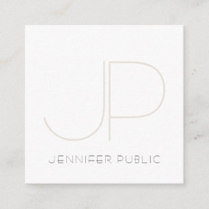 モノグラムスタイリッシュモダンデザインプロフェッショナルプレーン スクエア名刺