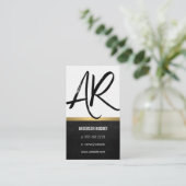 モノグラムスタイリッシュレザー金ゴールドトリム 名刺 (スタンド正面)